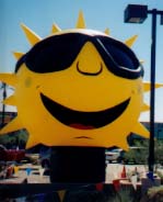Sun advertising inflatables available for sale or rent.